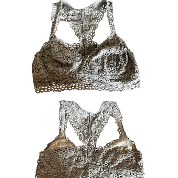 164. Aerie Sage Green Lace Bralette – Size Large, Soft & Stretchy Floral Design - Picture 1 of 1